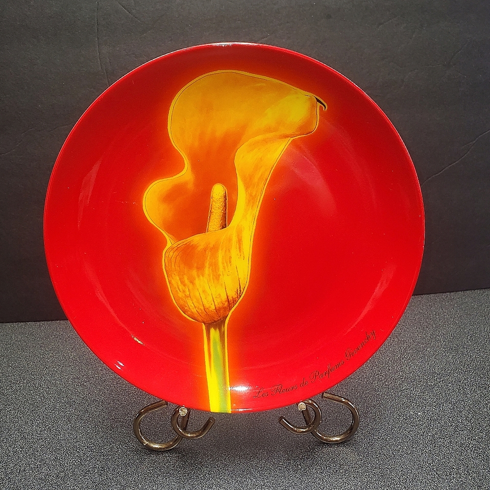 Red Calla Lily Dinner Plate Givenchy Perfume Exclusive Desing.